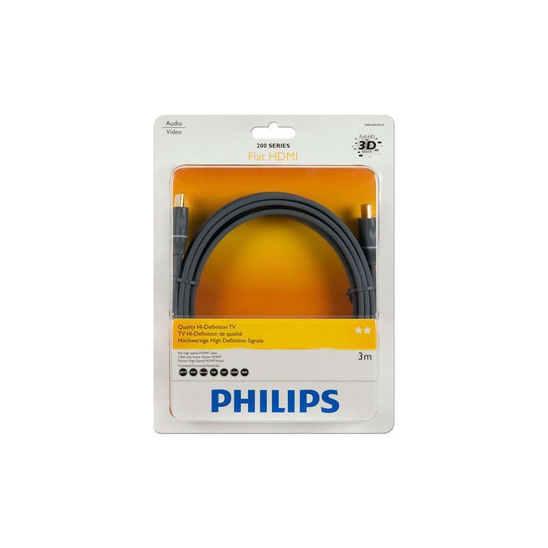 Philips SWV4437S/10 200 Series 3.0m Flat HDMI - HDMI Cable - GeeWiz