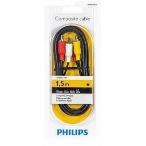 Philips SWV2532W/10 100 Series 1.5m 3RCA - 3RCA Composite A/V Cable