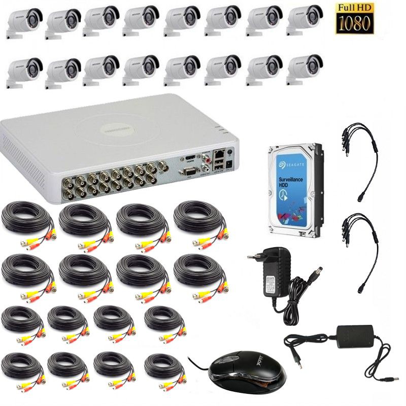 Hikvision 1080p Lite 16 Channel Turbo HD CCTV Kit w/2TB Hard Drive - GeeWiz