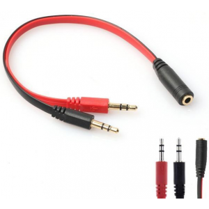 3.5mm Aux Audio Splitter 2M-F 2x Male to 1x Female (1 mic 1 headphone) -  GeeWiz