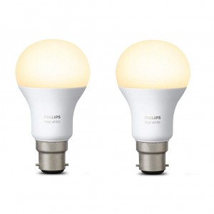 Philips Hue White Wireless LED Light Bulb 9W 806LM  B22 (Works with Alexa, Google Assistant, HomeKit) - 2 Pack