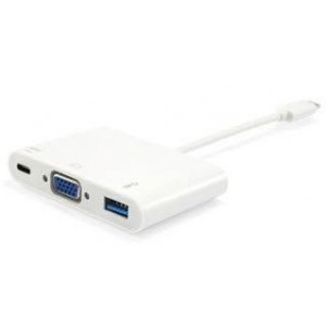 Equip 133462 USB Type C to VGA Female/USB A Female/PD Adapter