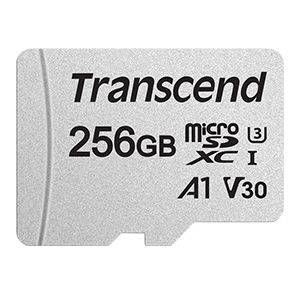 Transcend TS256GUSD300S-A 256GB MicroSDXC Class 10 UHS-I U1/U3 V30 A1 With SD Adaptor