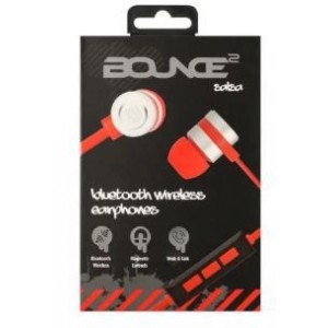 Bounce BO-1008-RDBK Salsa Series Bluetooth Aluminium Body Earphone - Red/Black
