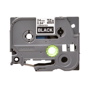 Brother TZE 355 White On Black Labelling Tape – 24mm White on Black 8m