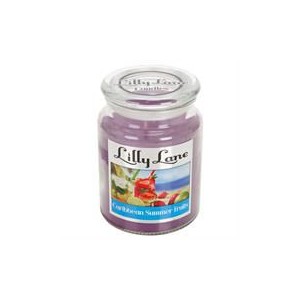 Lilly Lane Caribbean Summer Fruits Scented Candle Large Lidded Mason Glass Jar â€“ Wax Capacity 510grams  Burn Time Up to 75 Hou