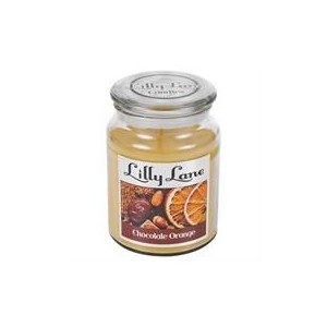 Lilly Lane Chocolate and Orange Scented Candle Large Lidded Mason Glass Jar â€“ Wax Capacity 510grams  Burn Time Up to 75 Hours 