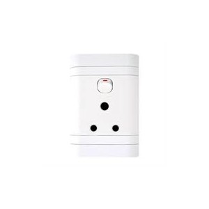 Lesco Single Switch Socket with Flush Cover -Voltage: 220-240V  Amperage: 16A  Height: 100mm   Width: 50mm  Material: Polycarbon