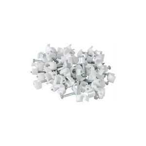 Noble Round Cable Clips 10mm White 100 Pieces per pack  Retail Packaging  3 Months Warranty