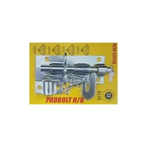 Noble Lockable Pad Bolt latch 125mm Zinc Plated- Can be installed horizontally or vertically  Rust and Corrosion resistant for d