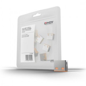 Lindy USB Port Blocker (without key) Orange - Pack of 10