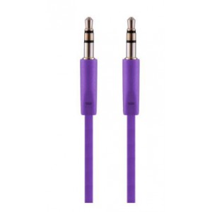 Pro Bass Chain Series Blister Flat Auxiliary Cable- Purple