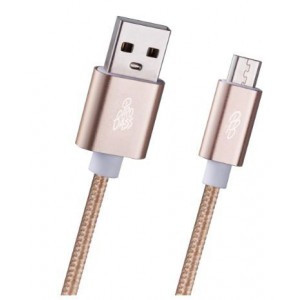Pro Bass Braided Series Micro USB Cable 1.2m - Gold