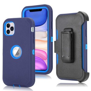 Tuff-Luv Armour-Tuff Rugged Case (With Removable belt Clip) for Apple iPhone 11 Pro -  Navy/Blue
