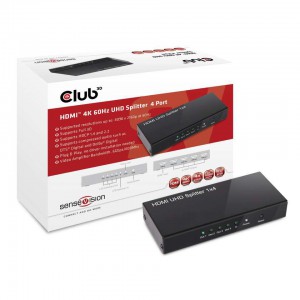 Club 3D 4-Port HDMI2.0 4K UHD Splitter