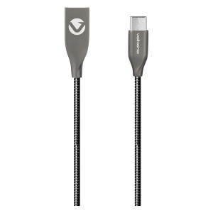 Volkano Iron Series Round Metallic Spring Type-C Cable 1.2m - Black