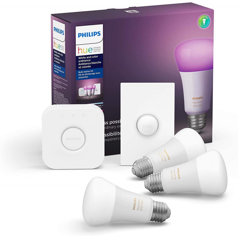 Philips Hue White and Color LED Smart Button Starter Kit (Works with Alexa  Apple HomeKit &amp; Google Assistant) - GeeWiz