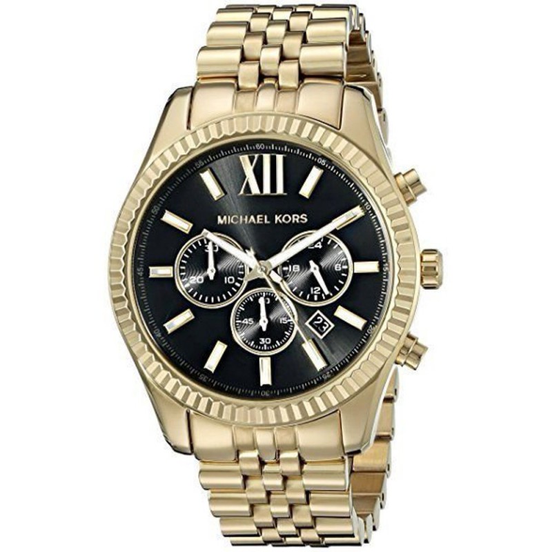 Michael Kors Lexington Chronograph Stainless Steel Watch - Gold/Black -  GeeWiz