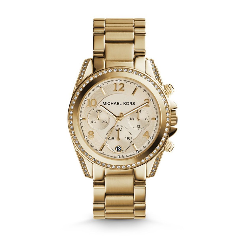 Michael Kors Women's Blair Glitz Gold Stainless-Steel Quartz Watch - GeeWiz