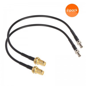 SMA to TS9 Pigtail Connector Converter (to connect antennas to routers like B618) - 2 pack