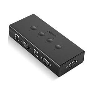 Ugreen 4-Port USB VGA KVM Switch - Black