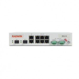 RADWIN IDU-H/HP Aggregation Unit: Indoor PoE for up to 6 Radwin ODUs  supporting AC and DC  no PSU
