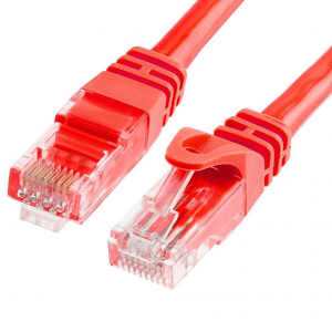 Acconet CAT6 UTP Flylead  3 Meter  Straight  Stranded Cable  Moulded Boots and Plugs  RED