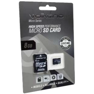Volkano Micro Series Micro SD Card - With Adaptor 8GB - Black