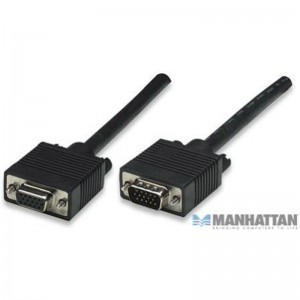 Manhattan 313605 Black HD15 Male to HD15 Female SVGA Extension Cable