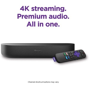 Roku Streambar 4K/HD/HDR Streaming Media Player &amp; Premium Audio All-In-One with Roku Voice Remote (2020 Release)
