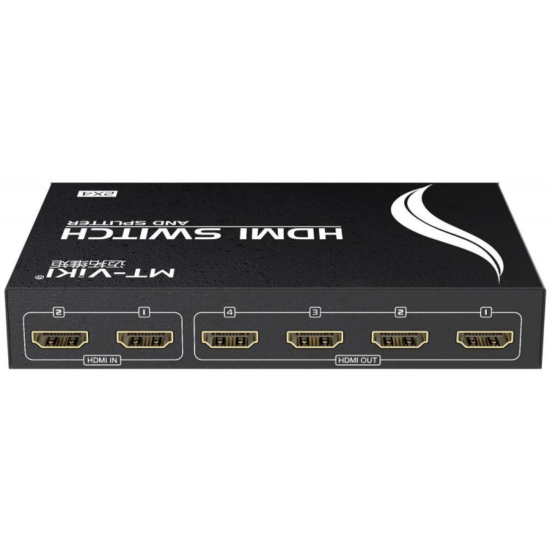 Mt-viki MT-HD2-4 2 in 4 out HDMI Switch and Splitter - GeeWiz
