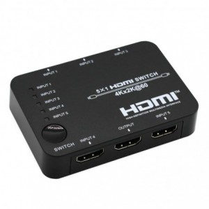 HDCVT HDMI 5 x 1 Switch – Black