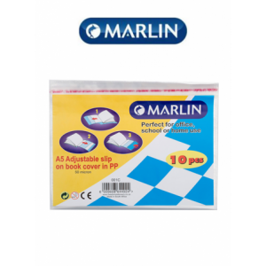 Marlin A5 Slipon Plastic Adjustable Book Covers ( Pack of 10 )