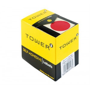 Tower Round 250 Red Dot Roll Labels