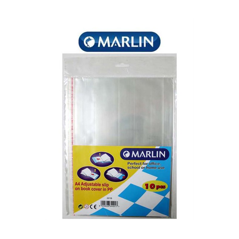 Marlin A4 Slipon Plastic Adjustable Book Covers ( Pack of 10 ) - GeeWiz