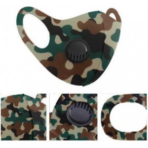 Casey Reusable 3D Structured Unisex Dual Layer Face Masks With Breath Valve Colour Camo Woodland Green