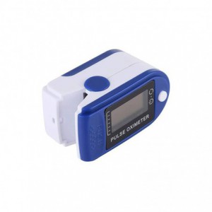 Jziki Pulse Oximeter Fingertip Blood Oxygen Monitor with LED Display – White/Blue