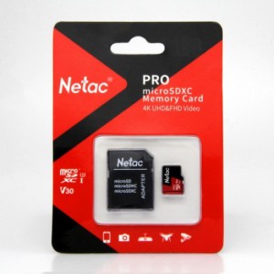 Netac P500 Extreme Pro 128GB Class 10 V10 U1 MicroSDXC Card &amp; Adaptor