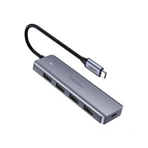 Ugreen USB-C to 4-port USB3.0 Hub W/Micro USB - Grey