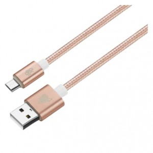 Pro Bass Braided Series Micro USB Cable Pastel Pink 1.5m