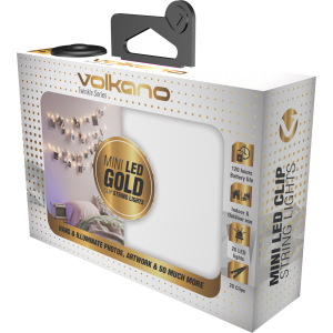 Volkano Twinkle Series Photo Clips with LED Lights - Gold