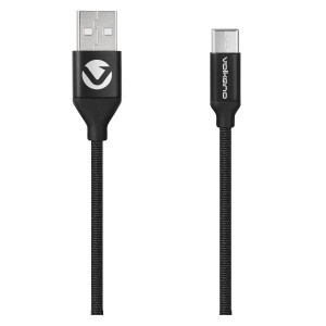 Volkano Weave Series Fabric Braided Micro USB Cable 1.2m - Black