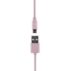 Pro Bass Power Series Boxed Round Micro USB Cable- Pastel Pink 1m