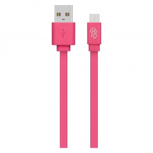 Pro Bass Energize series Packaged Micro USB Cable- Pastel Pink - 1.2m