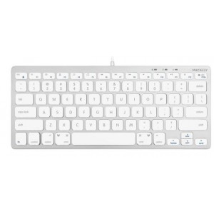 Macally Compact Aluminum USB Wired Keyboard for Mac and PC