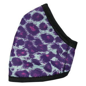 Clinic Gear Anti-Microbial Printed Mask Ladies Leopard Print - Turq/Purple
