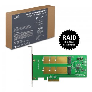 Vantec Dual M.2 SSD RAID PCIe X4 Host Card