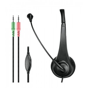 Astrum Wired Stereo Headset with Mic - Black