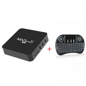MXQ PRO 4K 5G S905W Smart Android TV Box + i8 Backlit Mini Wireless Keyboard With Touchpad Infrared Remote Control