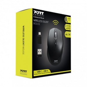 Port Connect Silent Wireless Mouse – Black